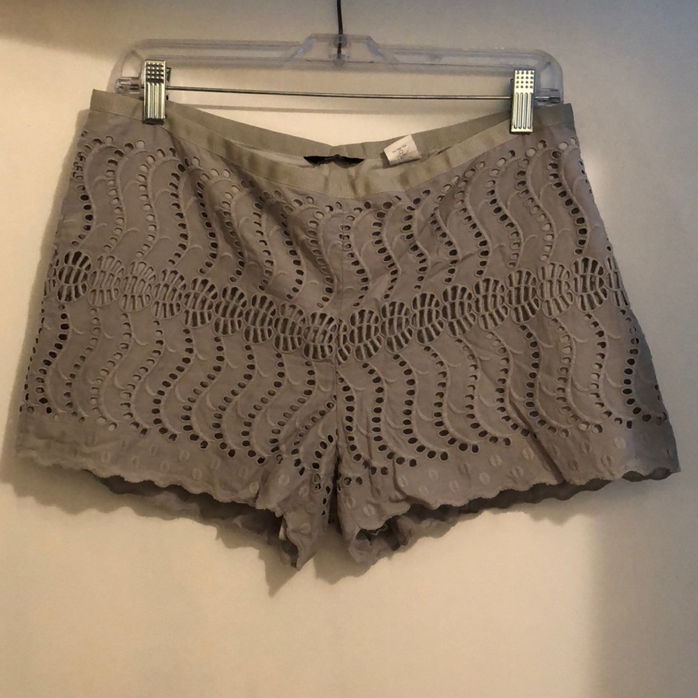 Eyelet Side-Zip Shorts